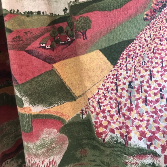 Vintage Linen Cotton  Blend Pleated Boho Prairie Maxi Skirt Medium - Picture 6 of 16